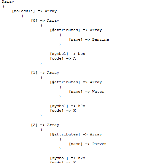 convert xml into array